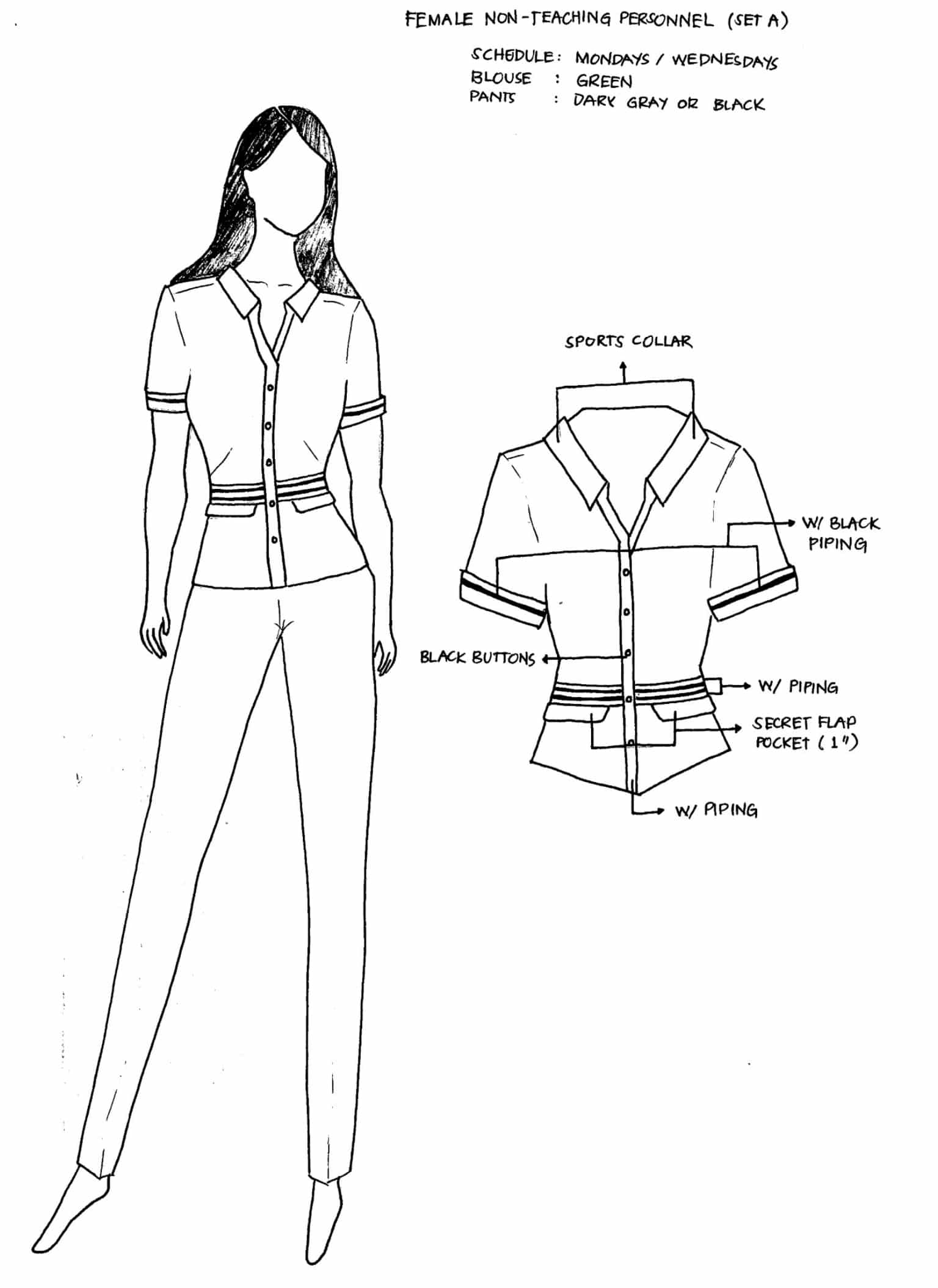 DepEd National Uniforms Female Non-Teaching Personnel (SET A)
