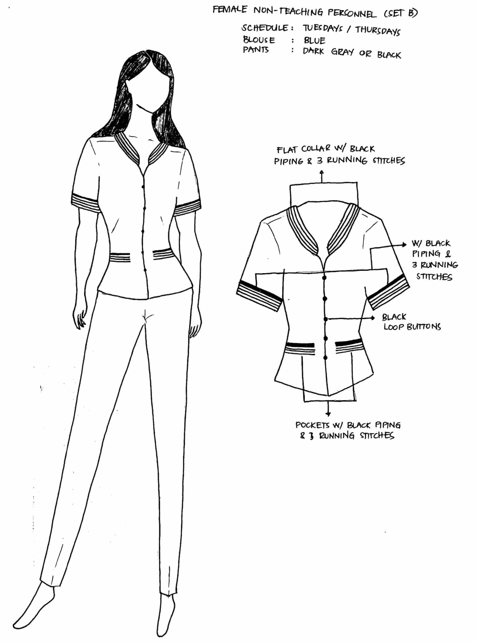 DepEd National Uniforms Female Non-Teaching Personnel (SET B)