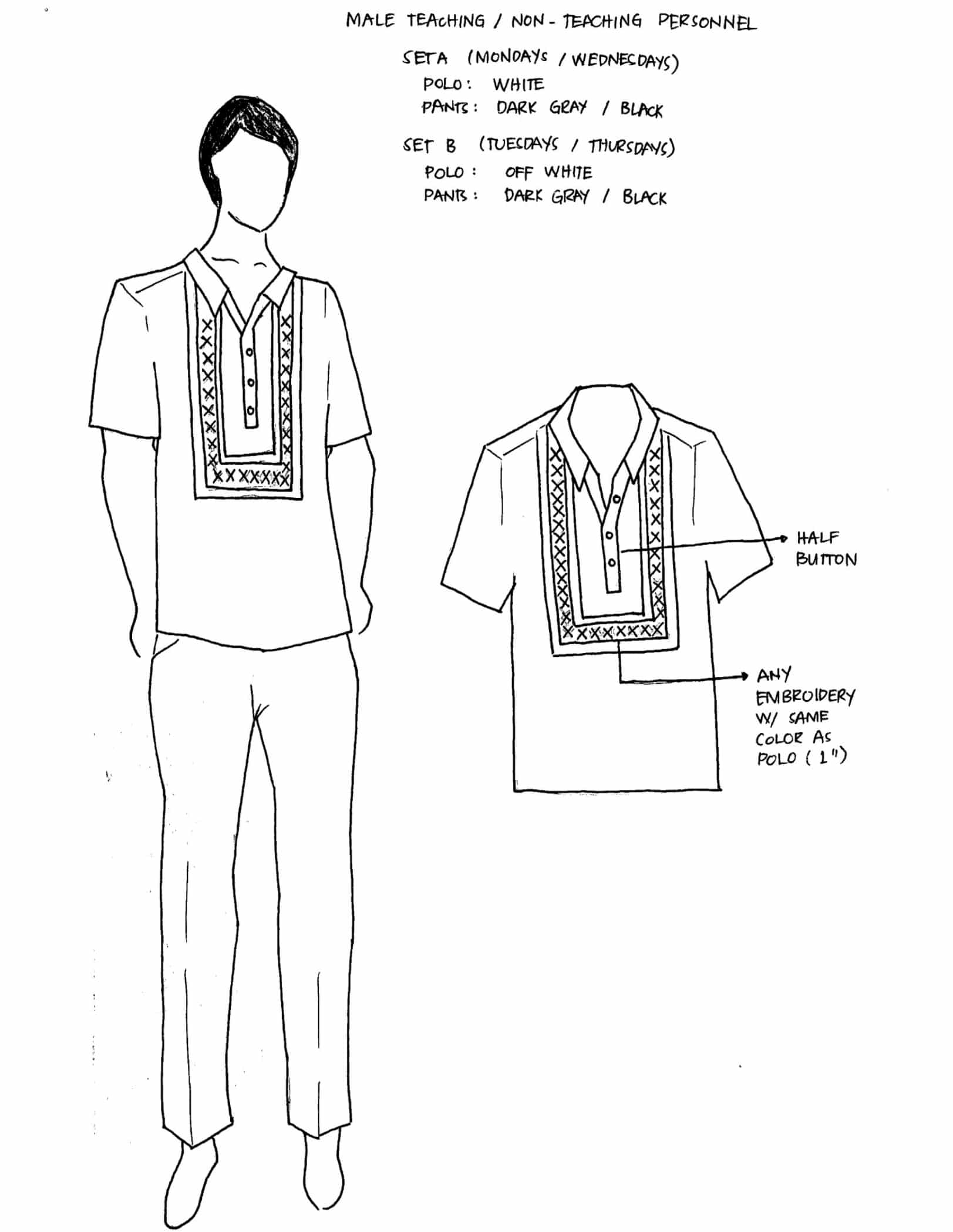 DepEd National Uniforms Male Teaching Non-Teaching Personnel