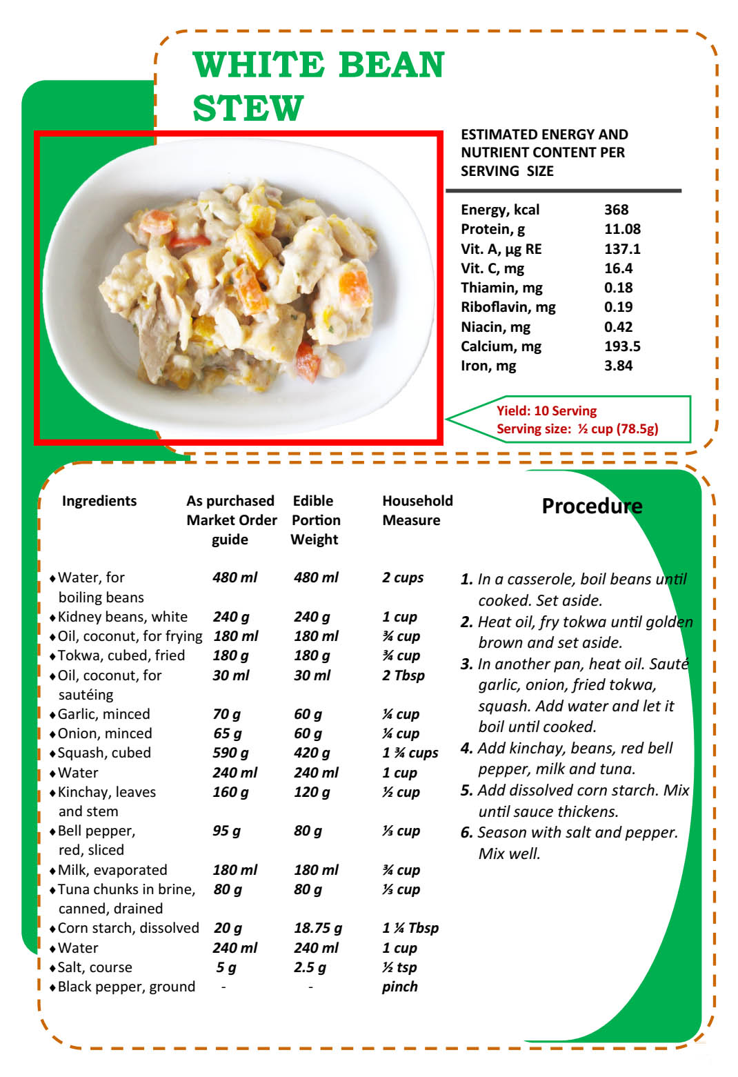 Masustansyang Pagkain White Bean Stew Recipe