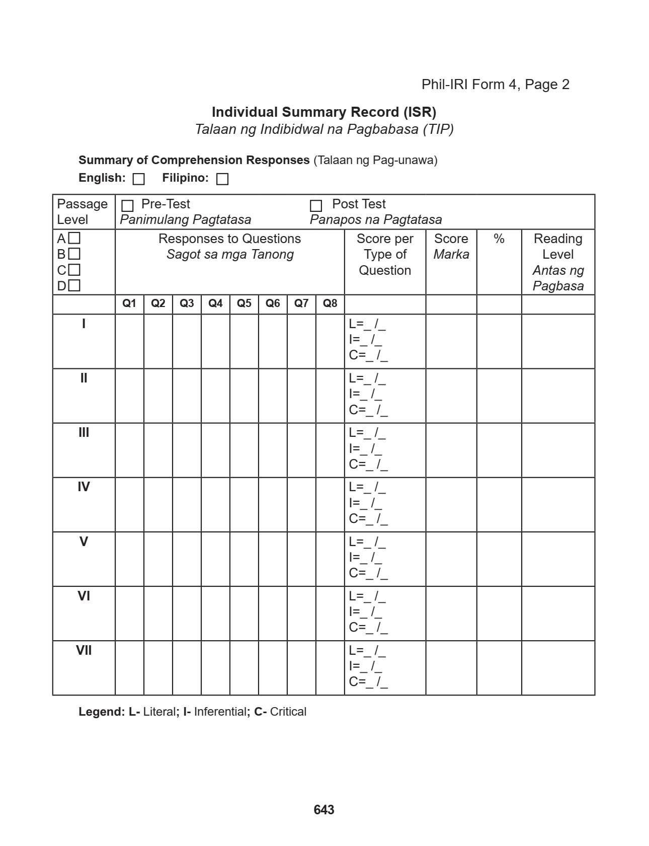 Download Updated Phil Iri Forms • Deped Tambayan