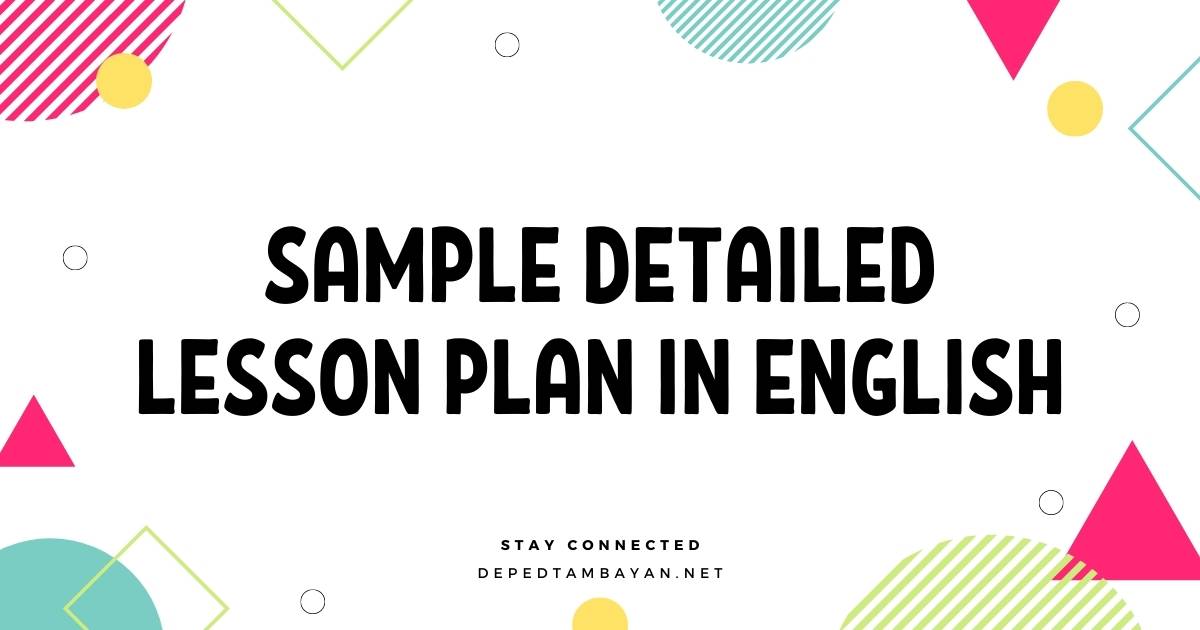 Sample Detailed Lesson Plan in English